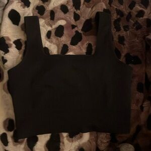 Black crop top with cross backing